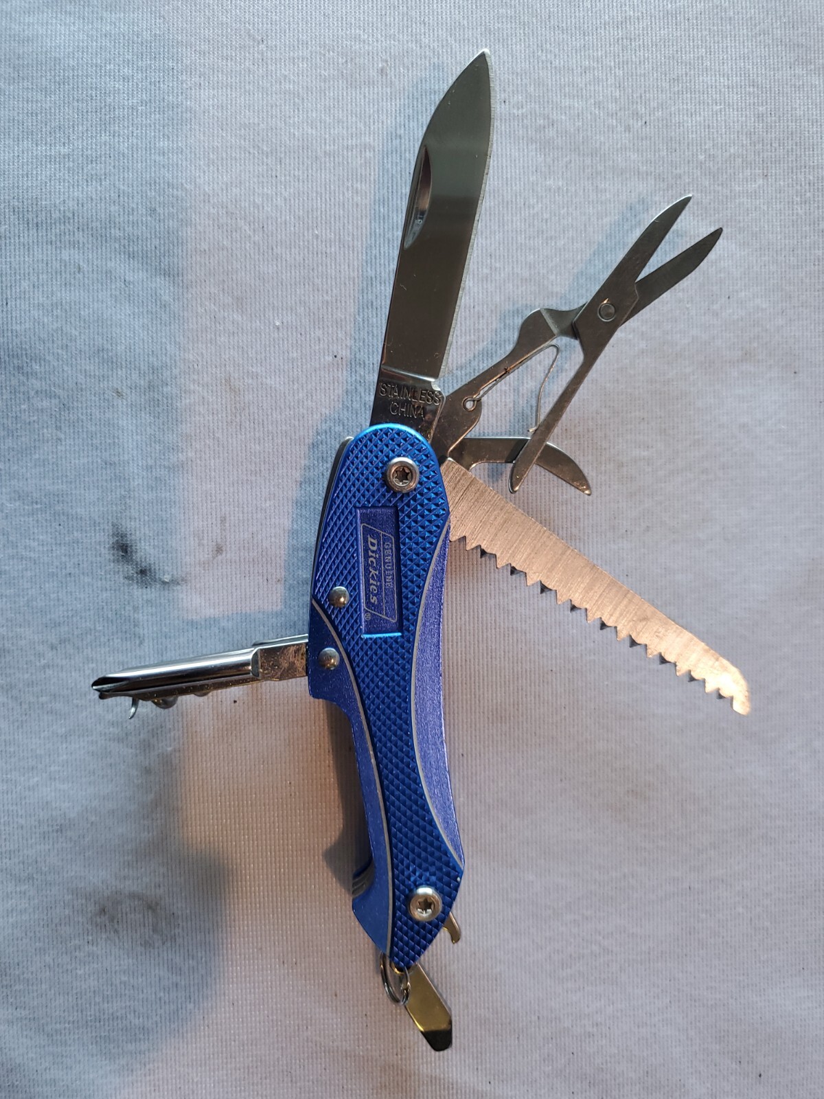 Genuine Dickies Blue Multi-Tool Pocket Knife - 8 In 1 - Survival Stainless 