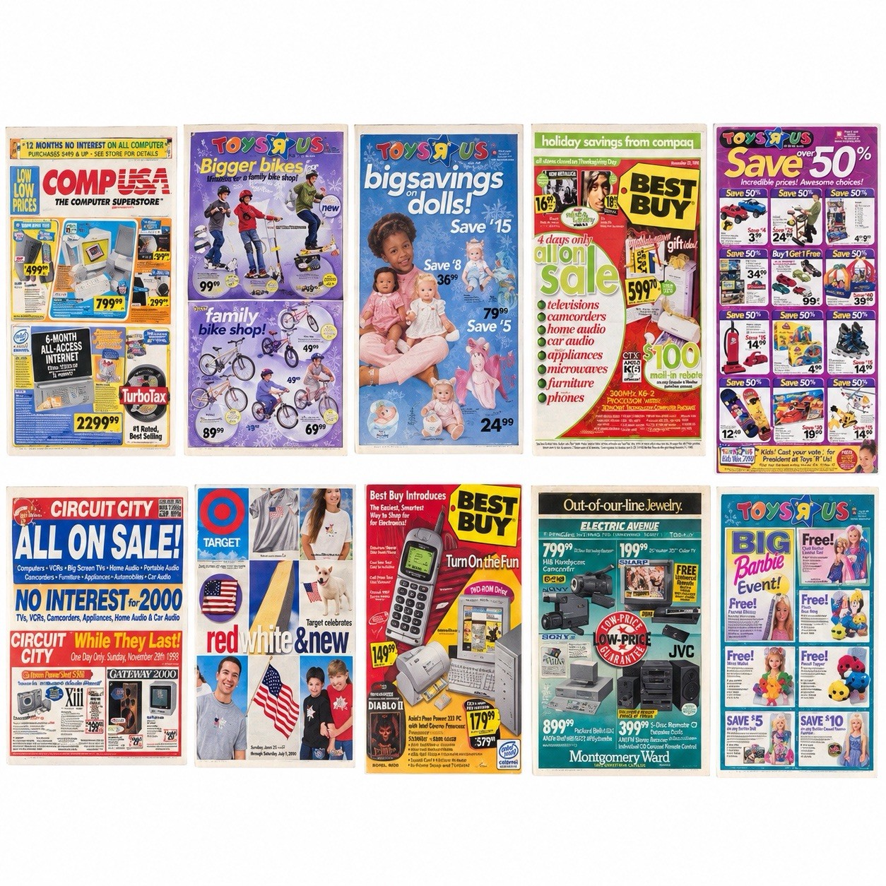 PRIVATE LISTING FOR 10 CIRCULAR STORE CATALOGS