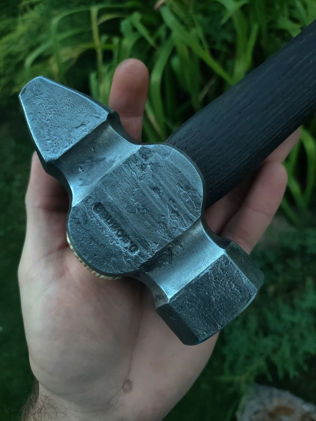 Blacksmith's Fullered Cross Peen Hammer –Hand-Forged Steel with Wooden Hand 3lbs