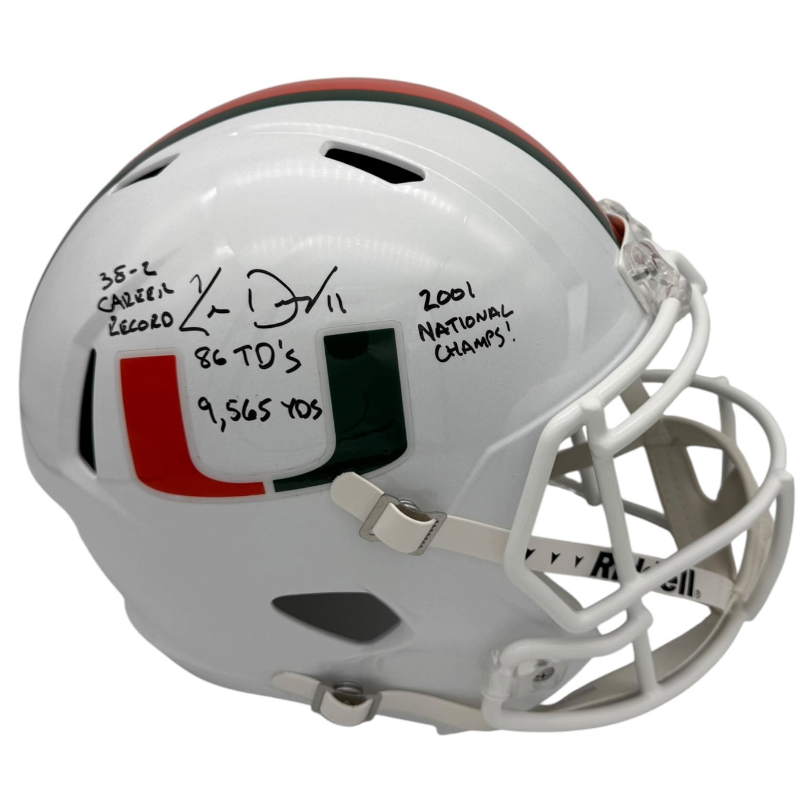 Ken Dorsey Autographed Miami Hurricanes (Speed) Full Size Replica Helmet w/ Care
