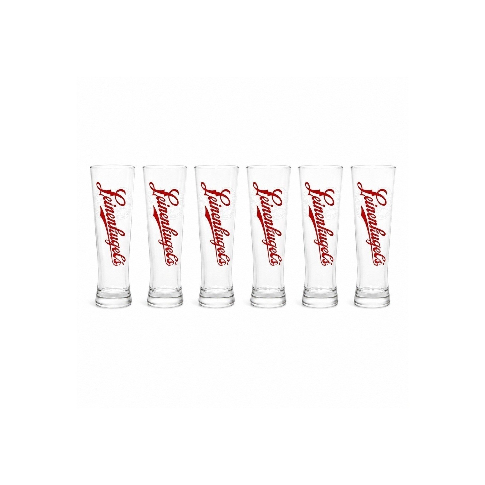 Leinenkugel\'s Pilsner Beer Glasses Unisex OS Clear Red Logo Set of 6 Shandy 9\