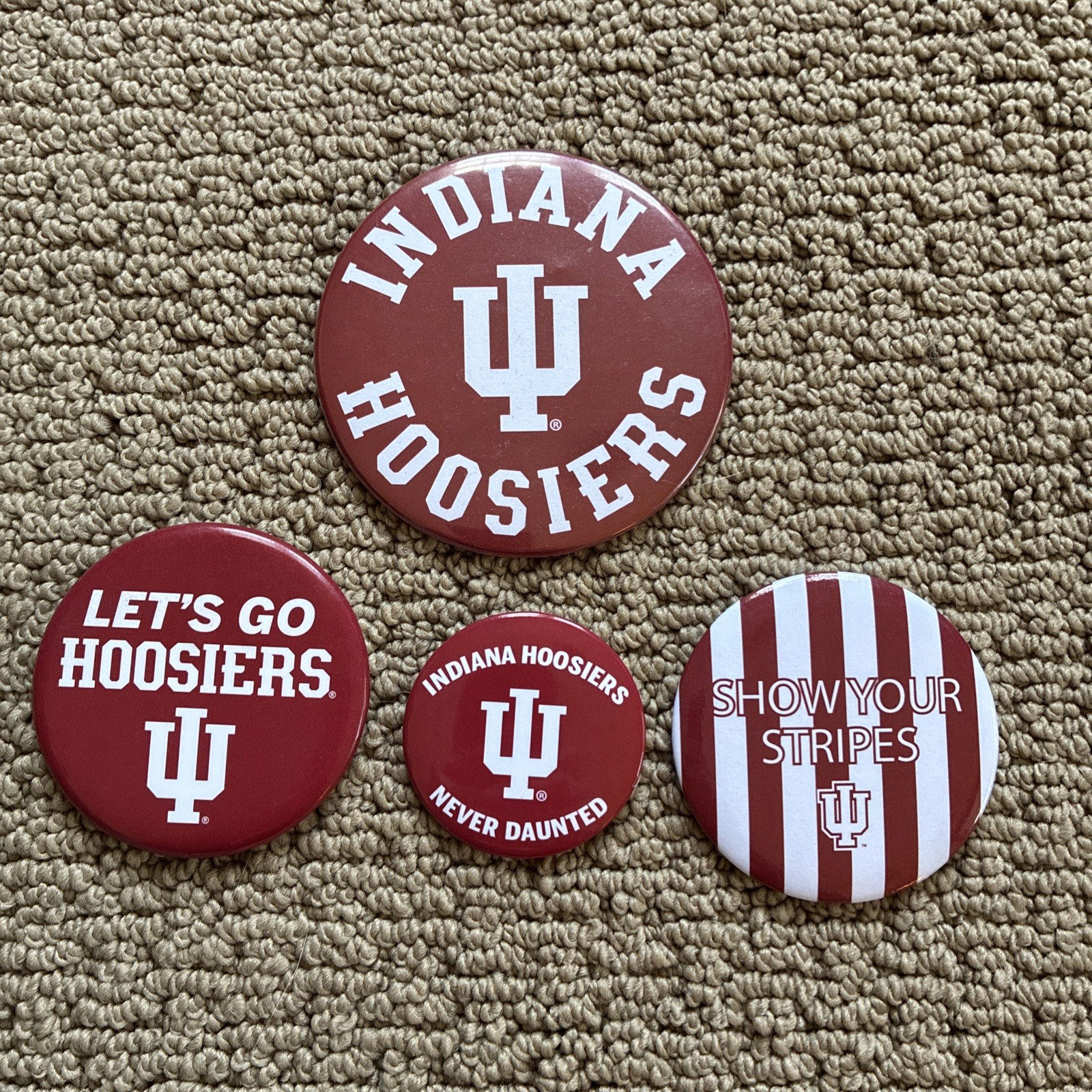 Vintage Lot Of 4 Indiana Hoosiers Button Pin University