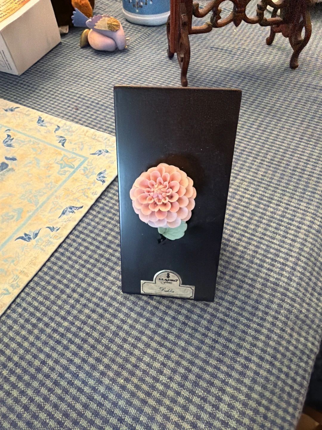Lladro FloLladro Flores 5180 Dahlia res 5180 Dahlia Pink Porcelain Flower Plaque