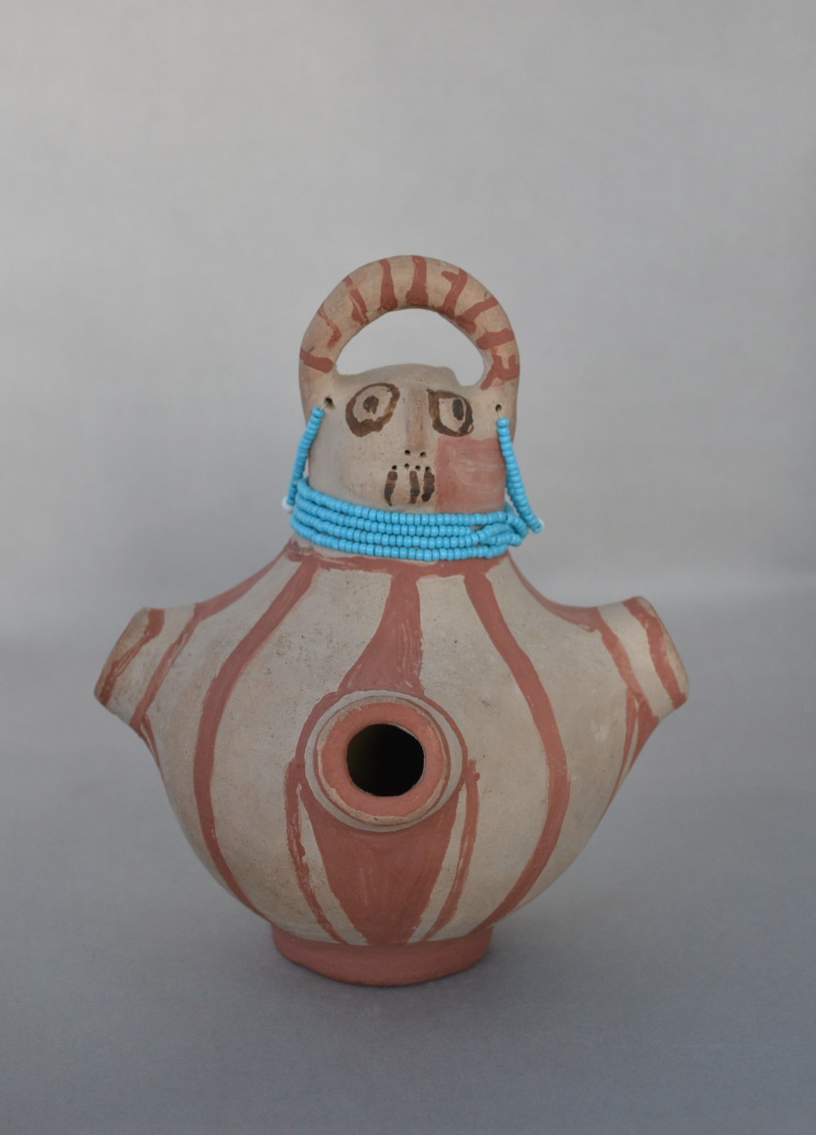 Vintage Mohave Indian Pottery Effigy Jar - 7 1/4