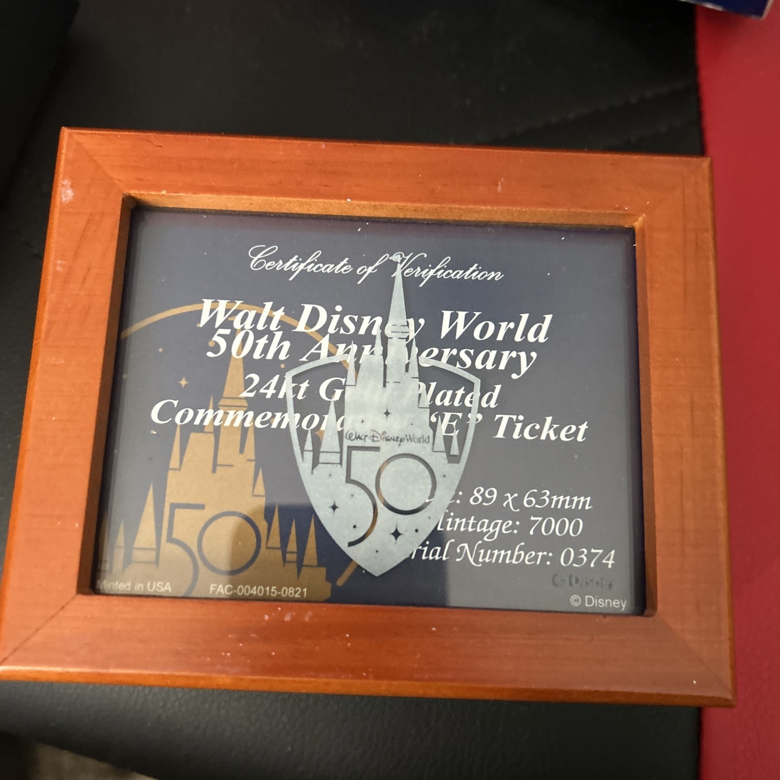 Disney 50th Anniversary 24kt Gold Commemorative 