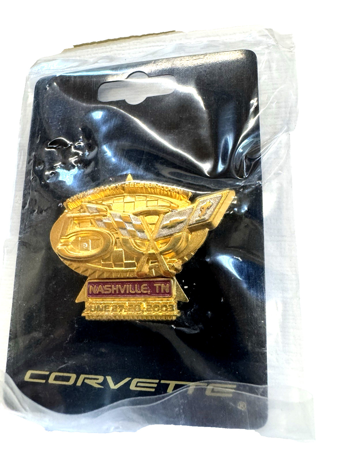 50th Anniversary Corvette Limited Edition Pin Features Original Emblem With COA