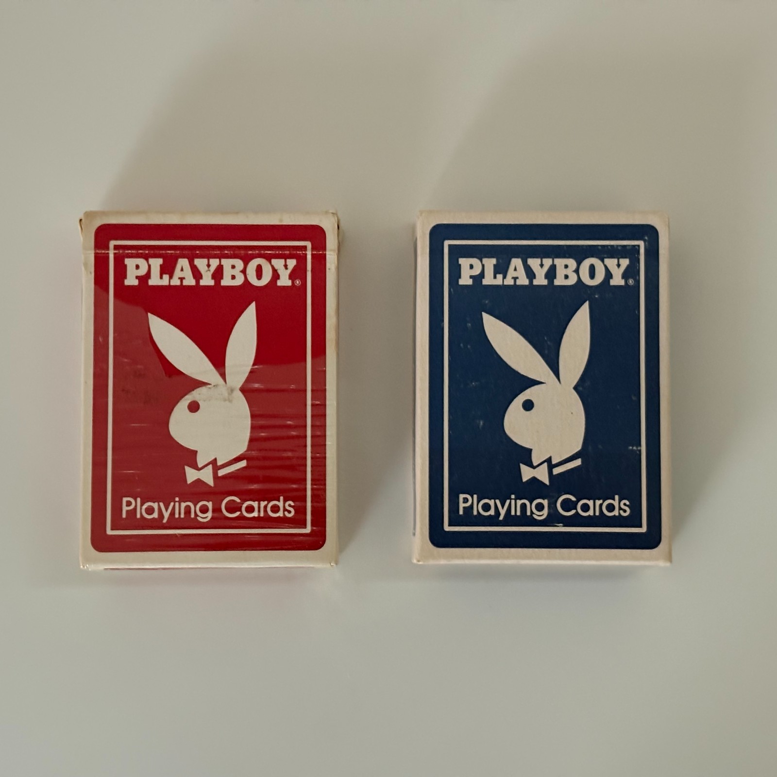 Playboy 1973 Original Vintage Blue (SEALED) + Red (USED) Decks of Playing Cards