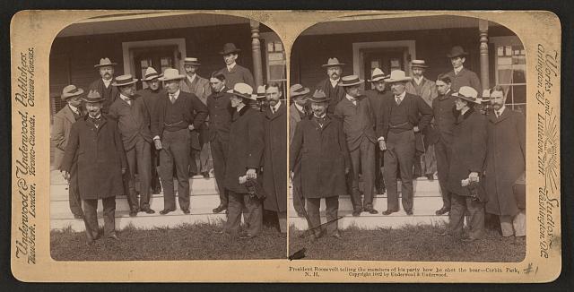 President Roosevelt telling the members of his party how he shot t- Old Photo