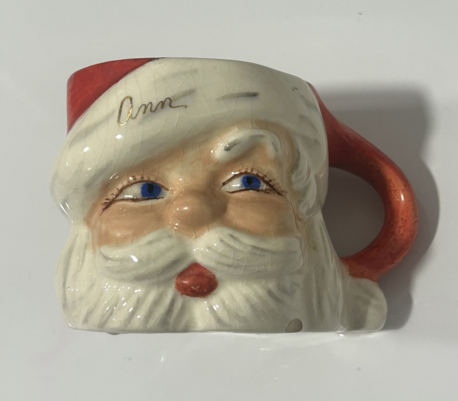 Vintage 1950s Mid Century Small Santa Clause Face Mug, ‘Ann’