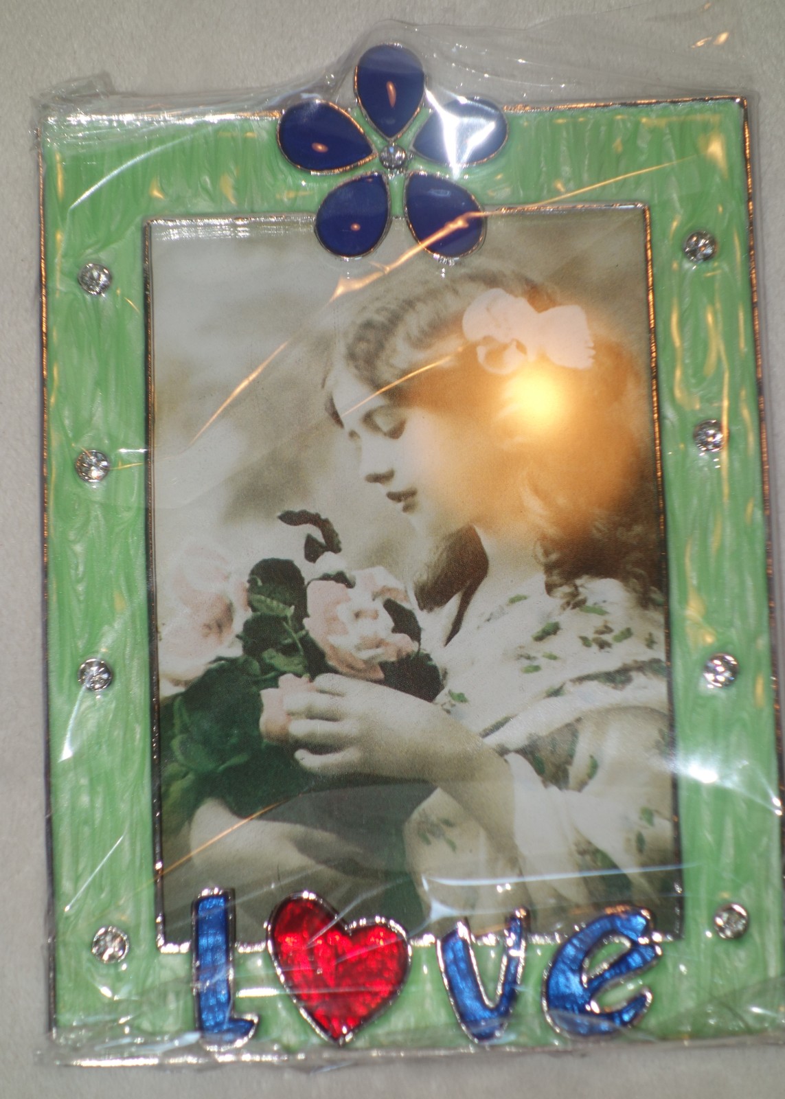 Taylor Avedon collectible Enamel  Crystals love Photo Picture Frame  new + box 