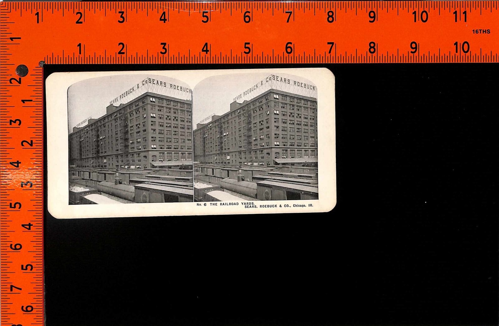 Stereoview Sears Roebuck & Co Chicago Illinois Railroad Yards No 6