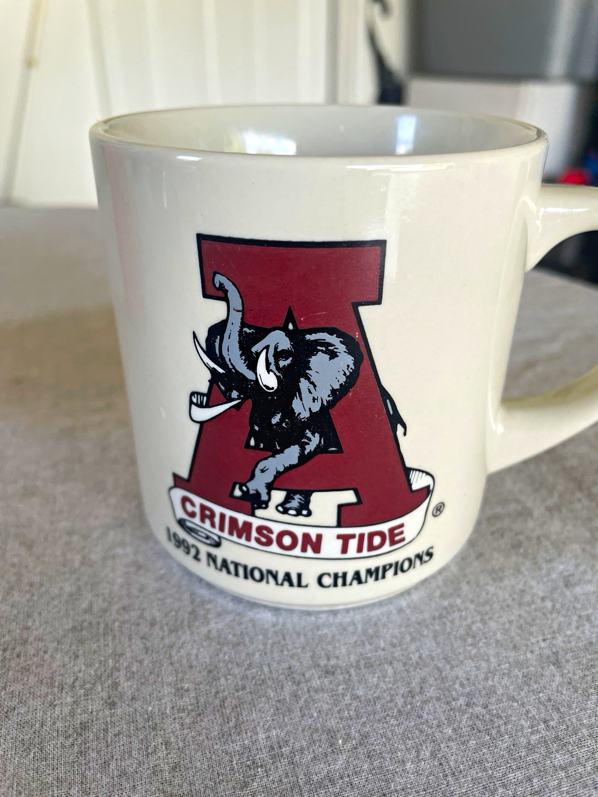 Alabama Crimson Tide 1992 National Champions Coffee Mug Ceramic White/Crimson
