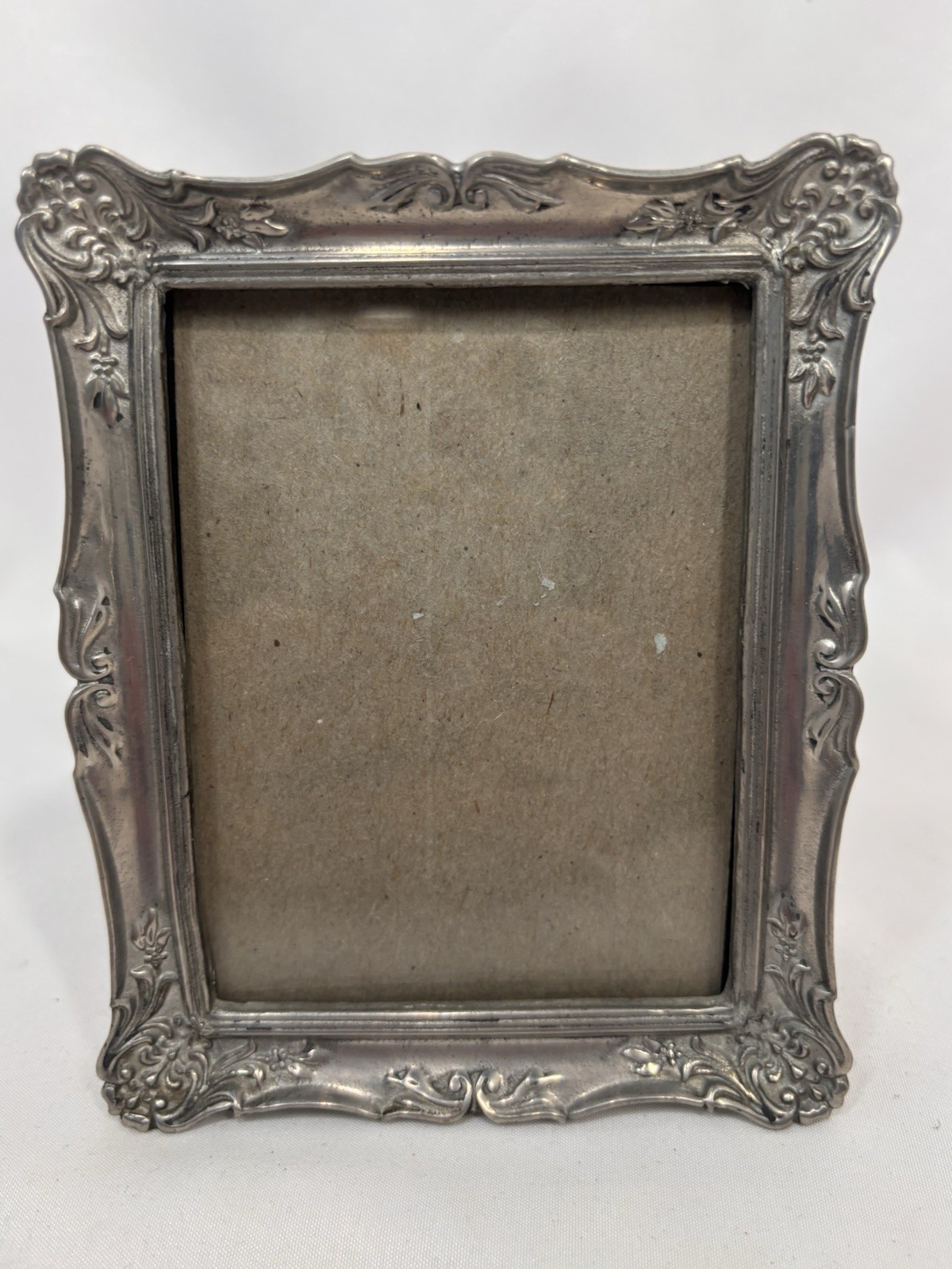 Small Heavy Euro Antique Mini Picture Frame Silver Ornate Rococo Hallmarks Read…