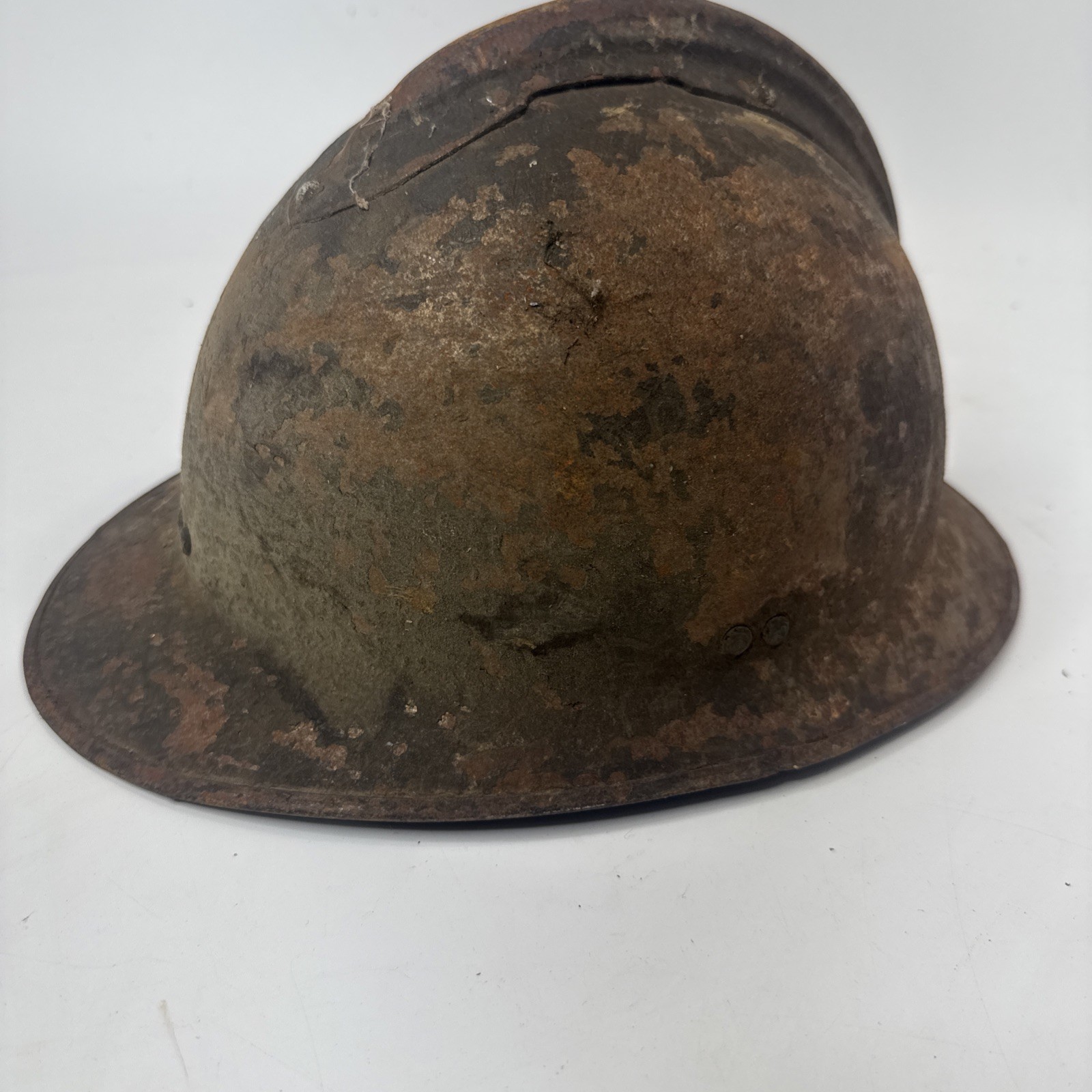 WWI FRENCH ARMY M-1915 ADRIAN Steel Combat HELMET. No Liner Or Chinstrap.