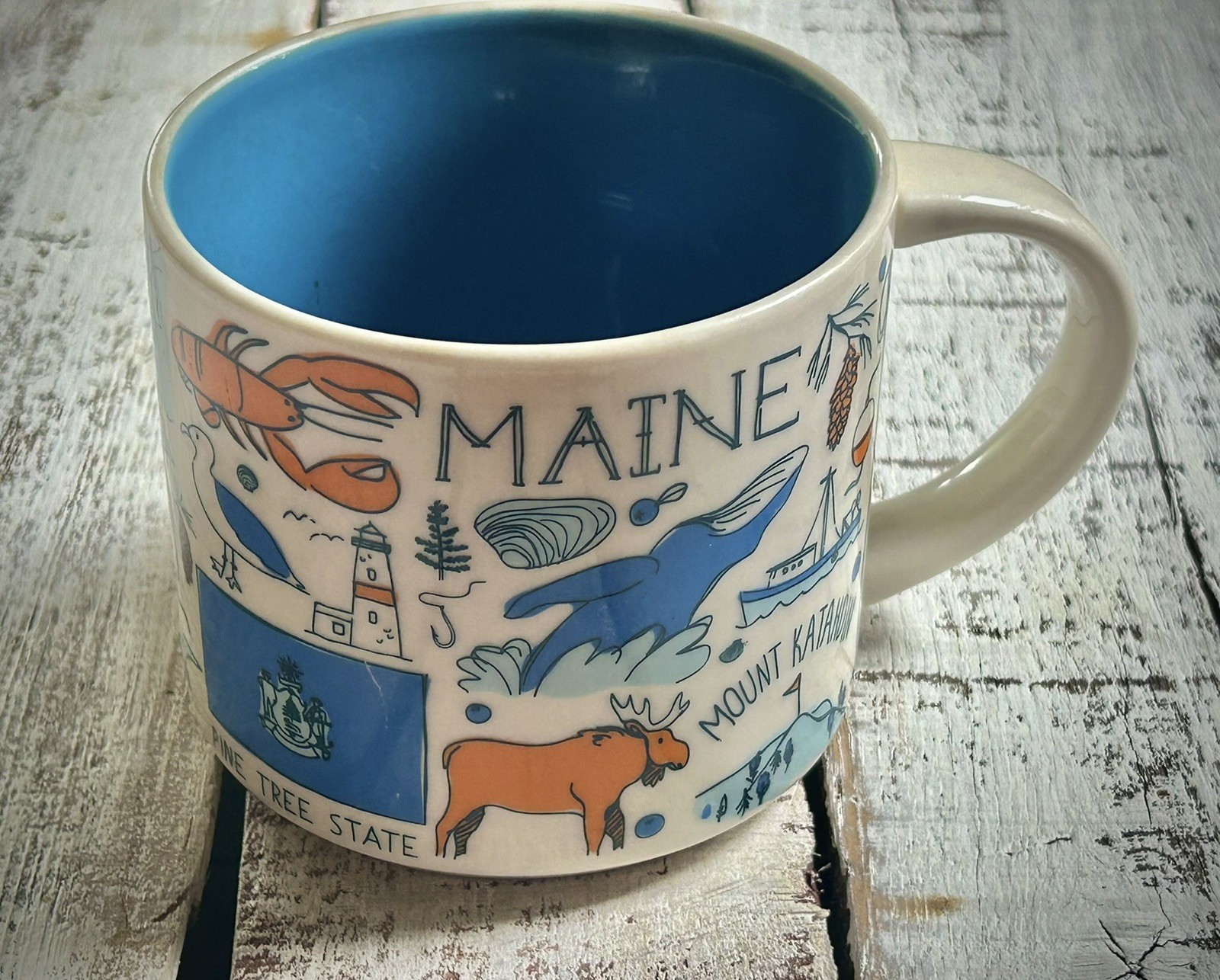 Starbucks Been There Series Maine USA 14 oz Mug Rare Discontinued coffee lobster