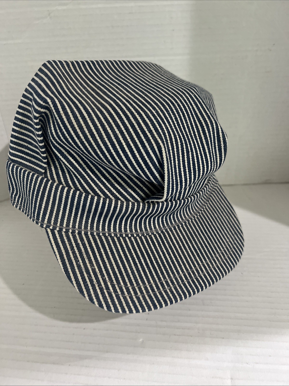 Train Conductor Hat Engineer Cap Striped Denim Utility Cap USA SNAPBACK Men L