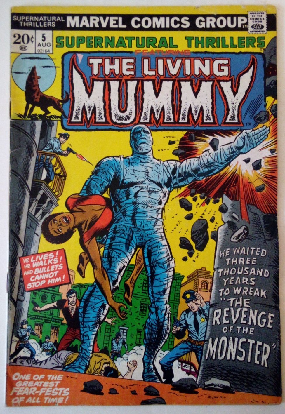VTG 1973 COMIC SUPERNATURAL THRILLERS THE LIVING MUMMY #5 1ST APP. UN-GRADED Fq