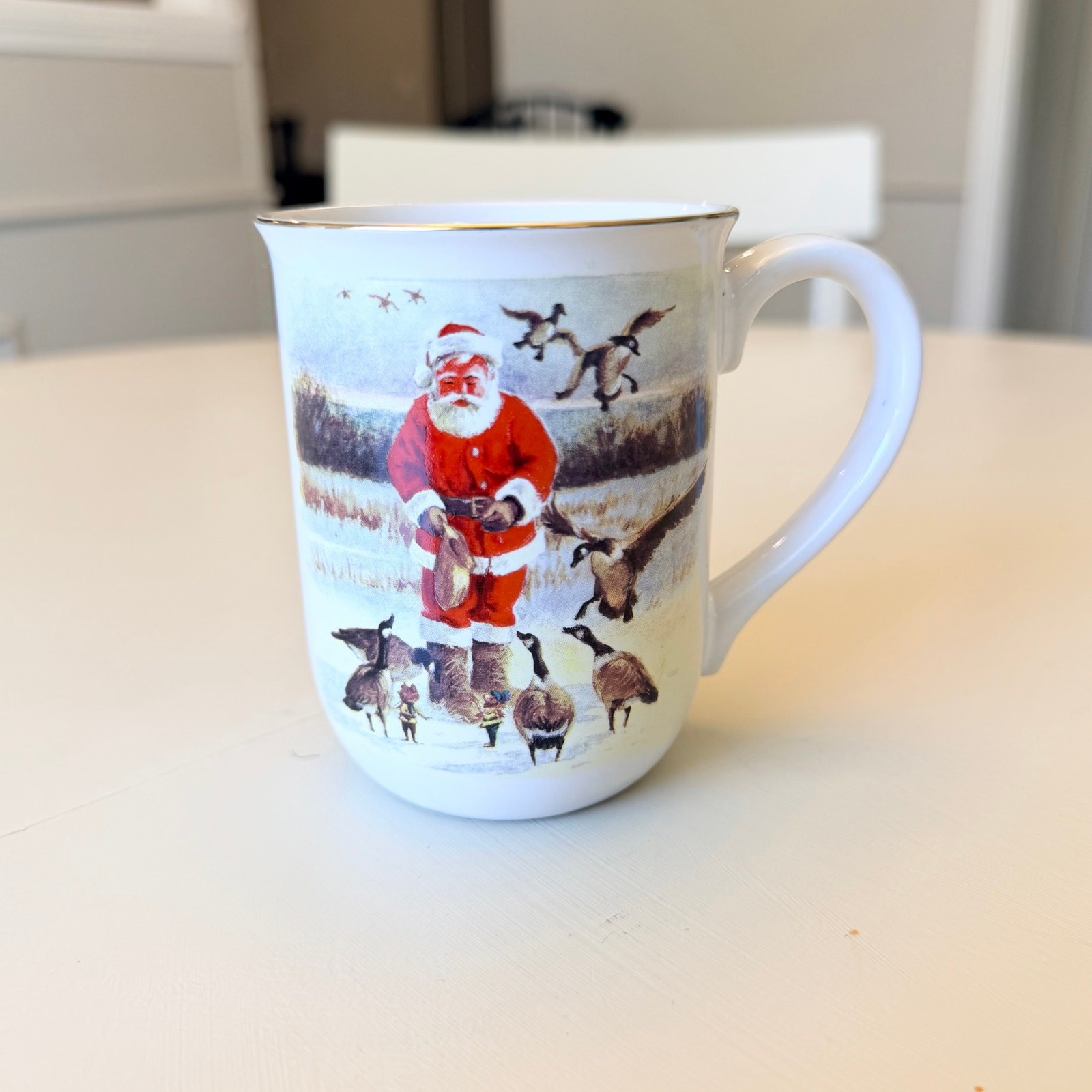 Vintage Otagiri Japan Coffee Mug-Santas Time Off-Friendly Visit-Tom Browning