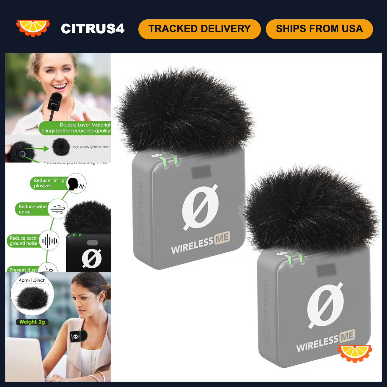 YOUSHARES 2PCS Wind Muff for Rode Wireless Go