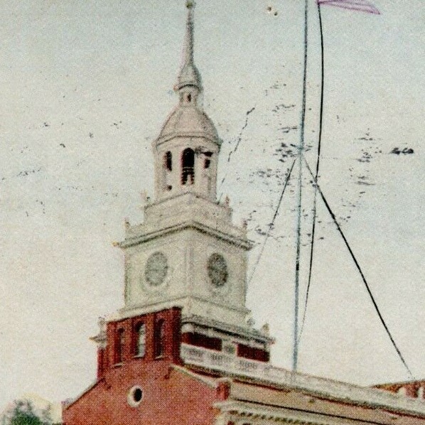 1900 Independence Hall Postcard Continental Congress 1775 to 1781 Hand Colored