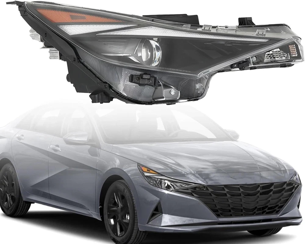 Headlight Assembly W/O DRL Replacement for E-Lantra 2021-2022 Right Headlamp Pas