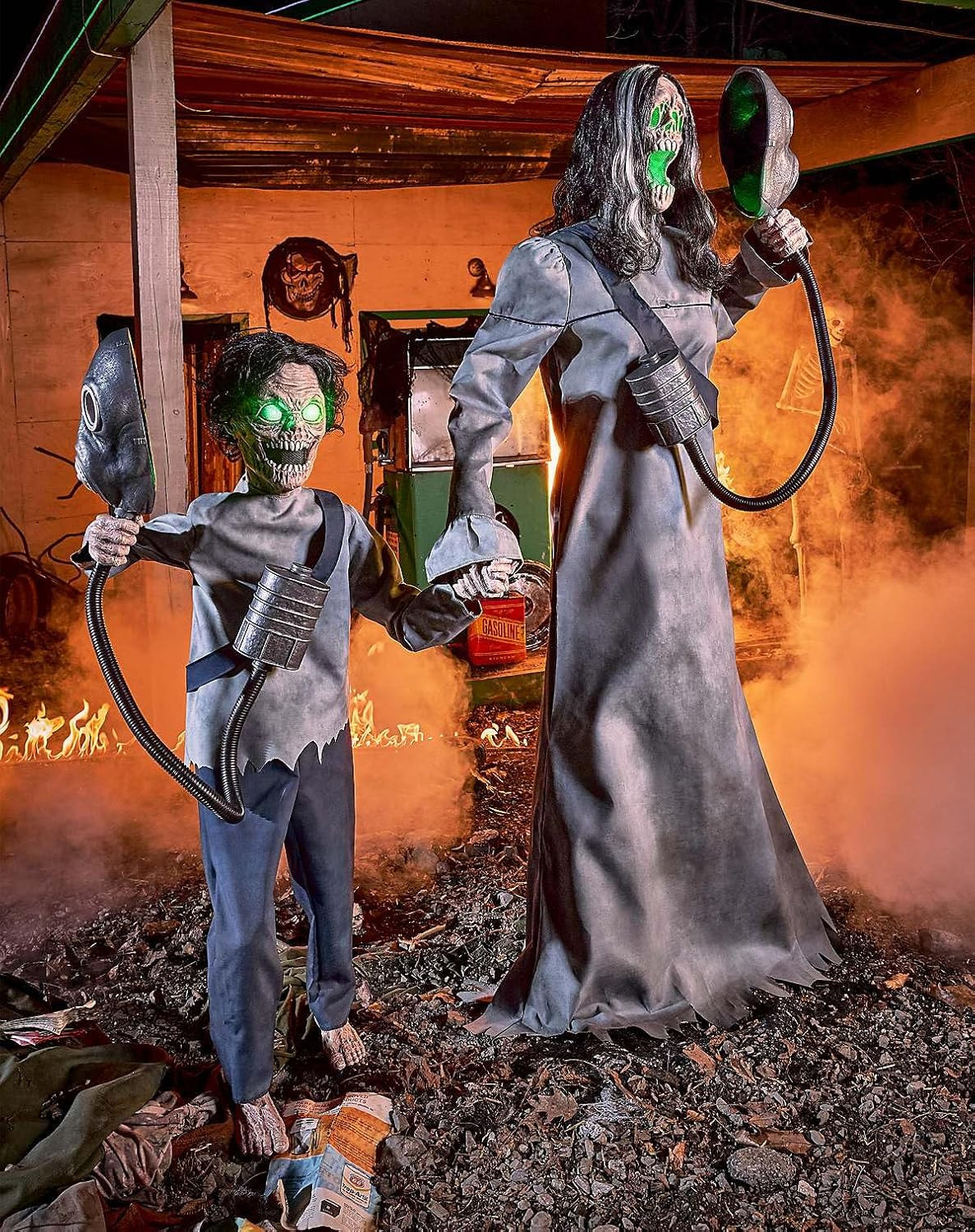 Spirit Halloween 5 Ft 7 In Doomsday Duo Animatronic, Indoor Decoration, Multicol