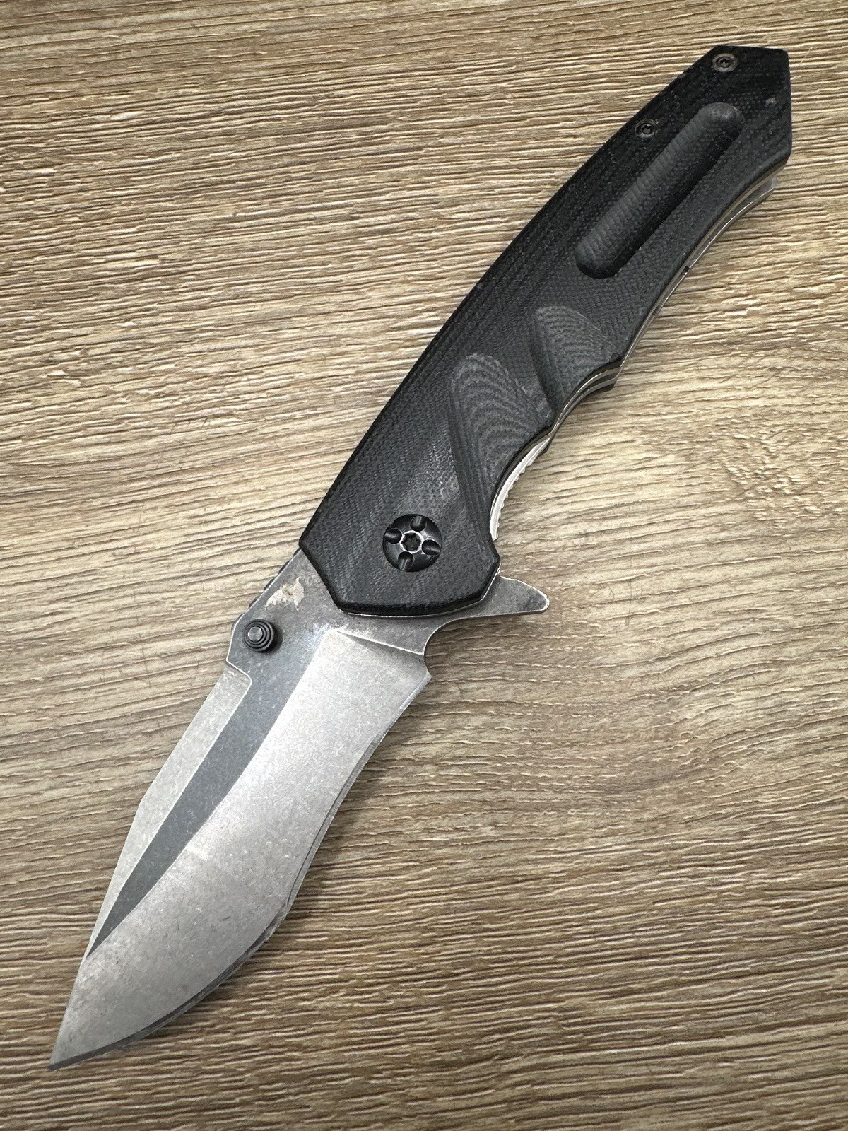 RavenCrest Tactical 440C Black G10 Flipper Folder Broken Clip Used