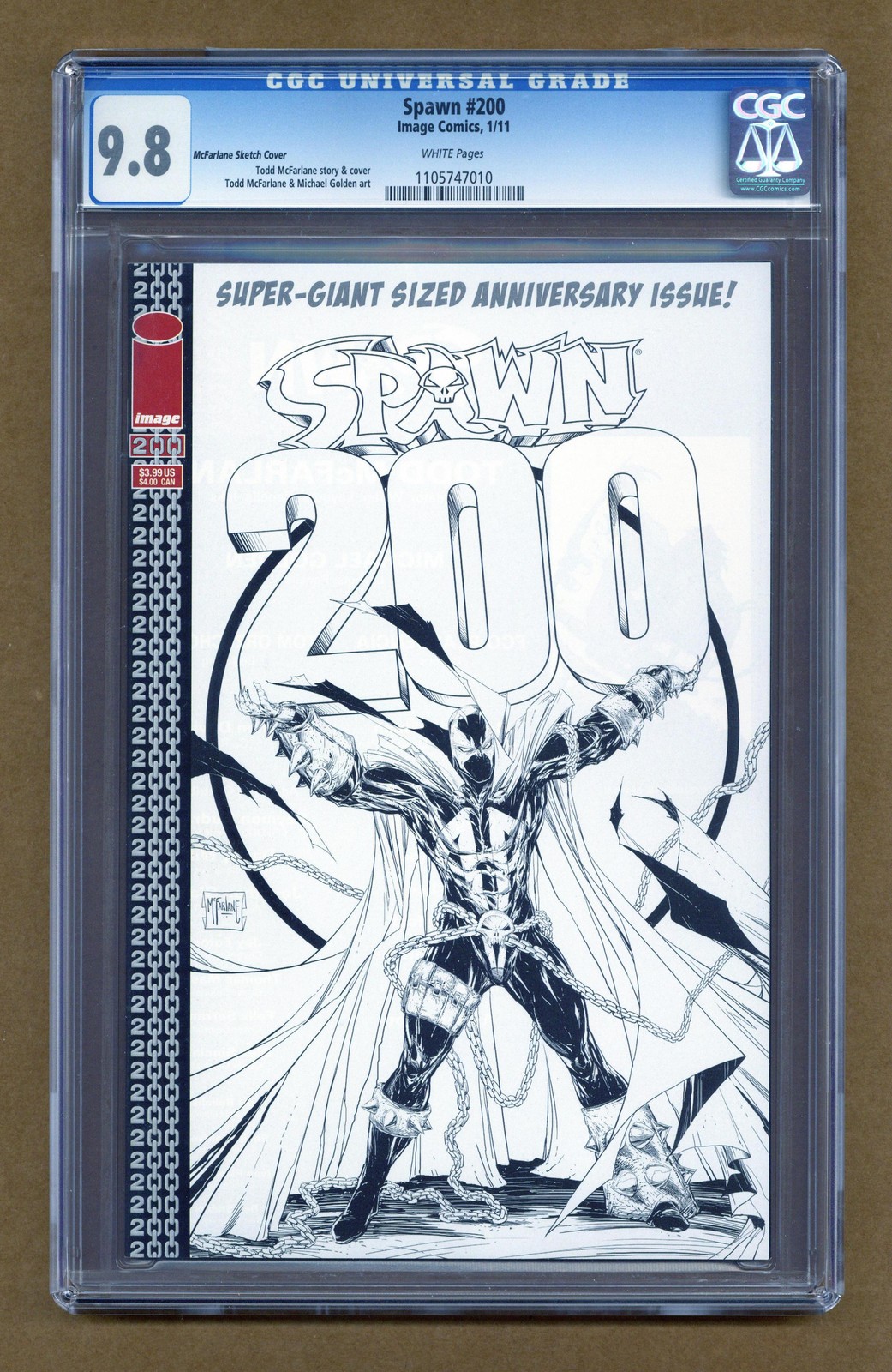 Spawn 200I McFarlane B&W 1:50 Variant CGC 9.8 2011 1105747010