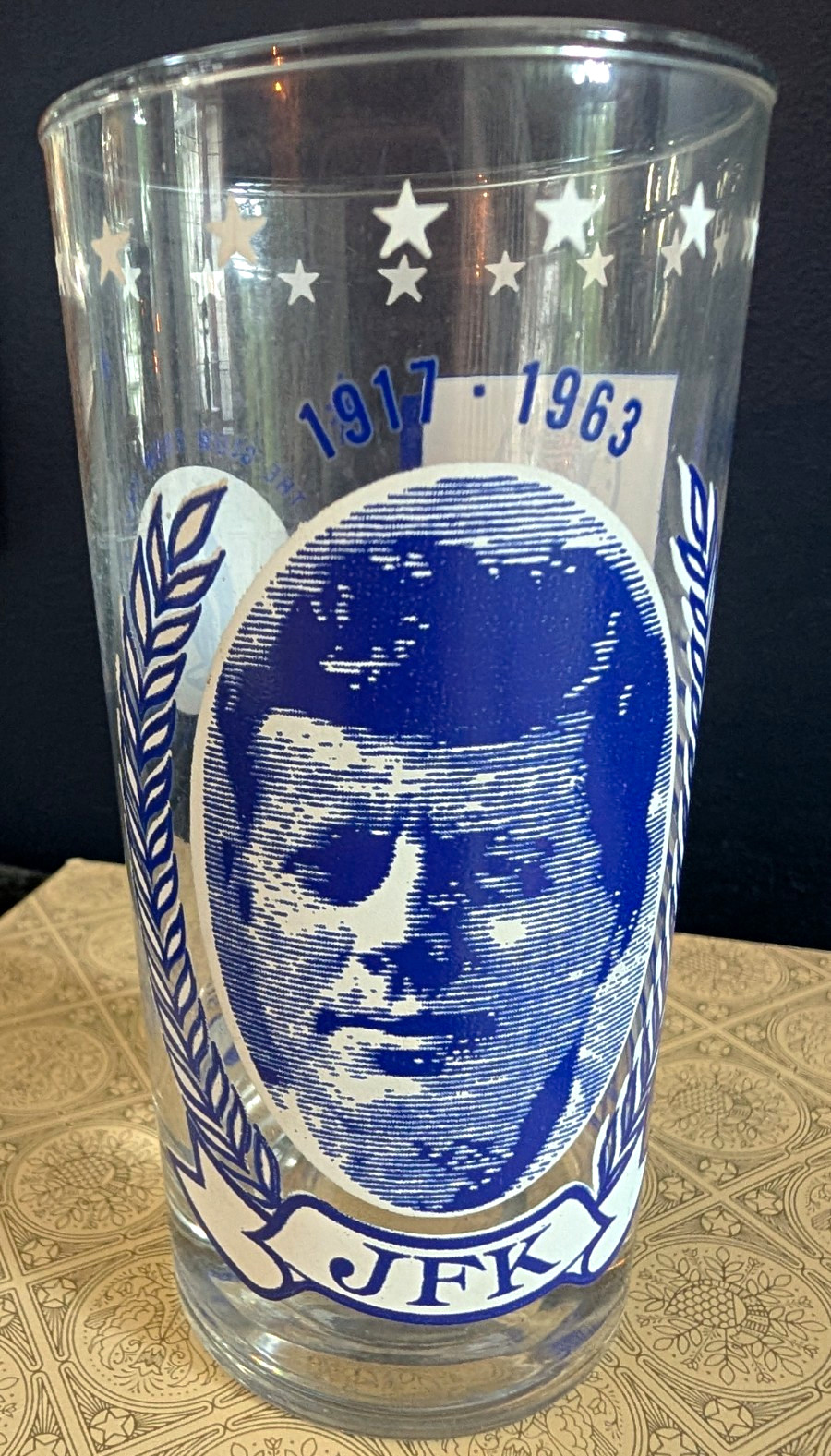 John F. Kennedy JFK 1917-1963 Commemorative Politics Glass, United States