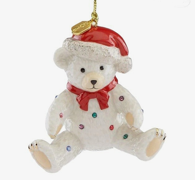 Lenox Teddy Bear 2018 Holiday GEMS Ornament NEW IN BOX