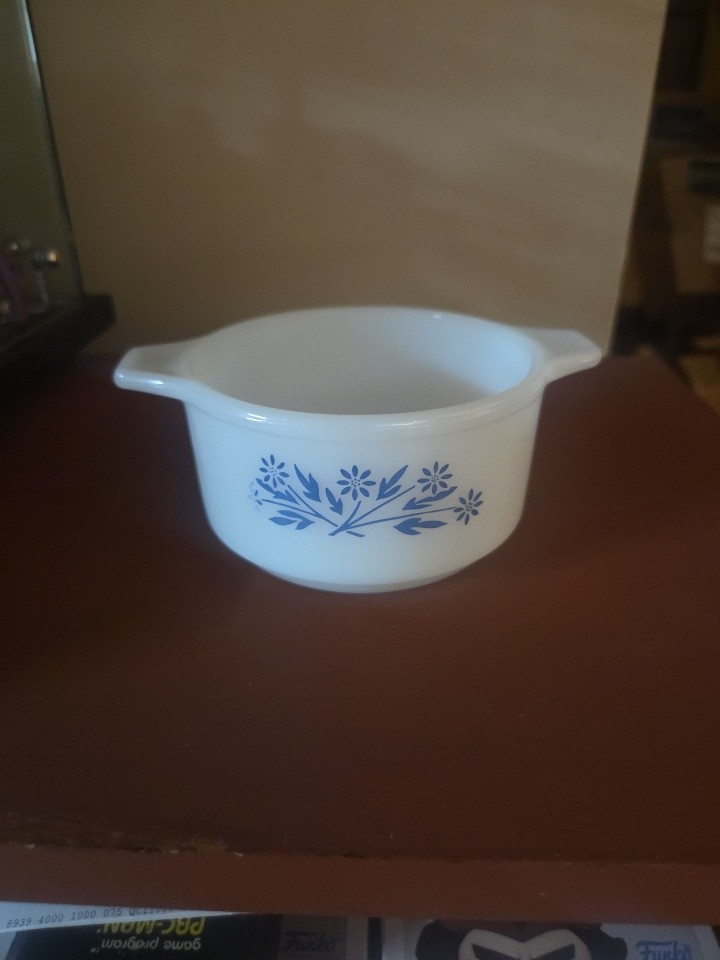 Vintage Dynaware Pyr-O-Rey Blue Cornflower Mini Casserole Ramekin 4.5\