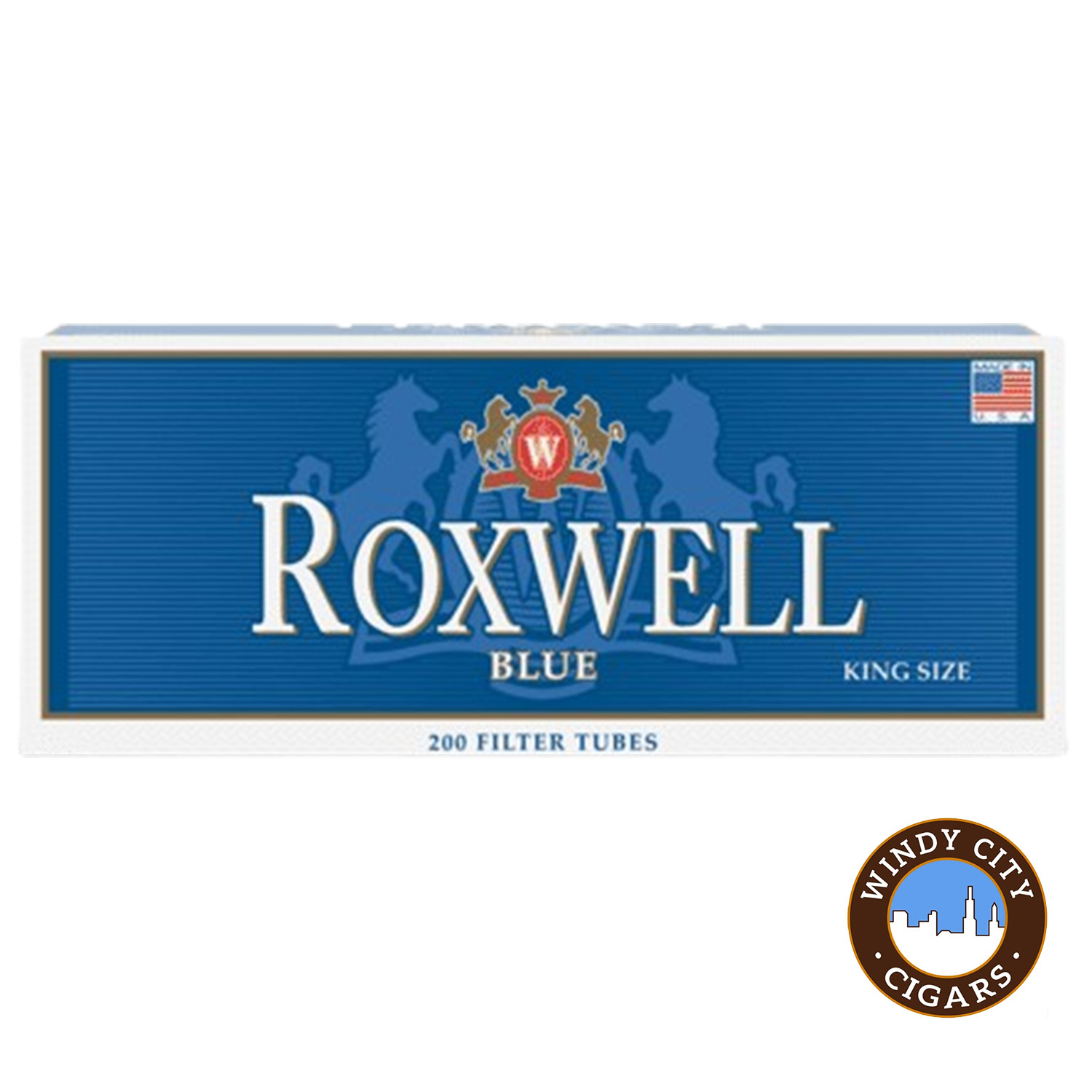 Roxwell Blue  King Cigarette 200ct Tubes - 5 Boxes