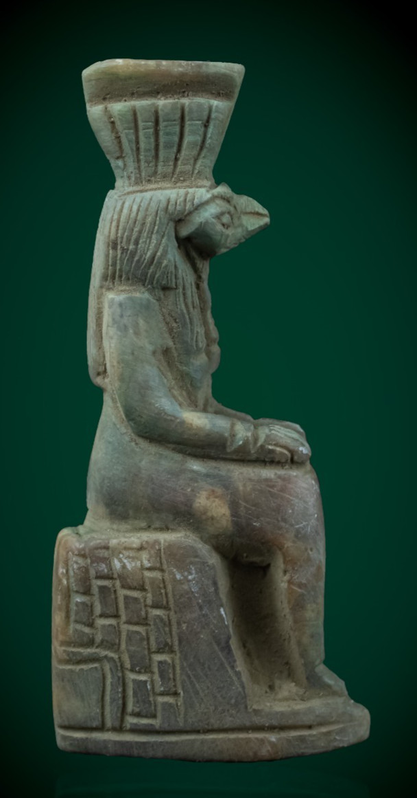 Ancient Egyptian Antiques Anubis Statue Rare Antique Green Stone Seated God