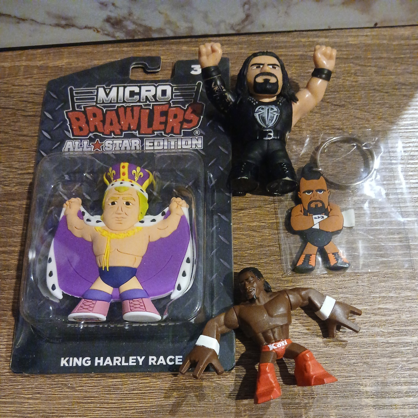 WWE King Harley Race Micro Brawler + Roman Reigns Wrestling Taz Kingston Figures