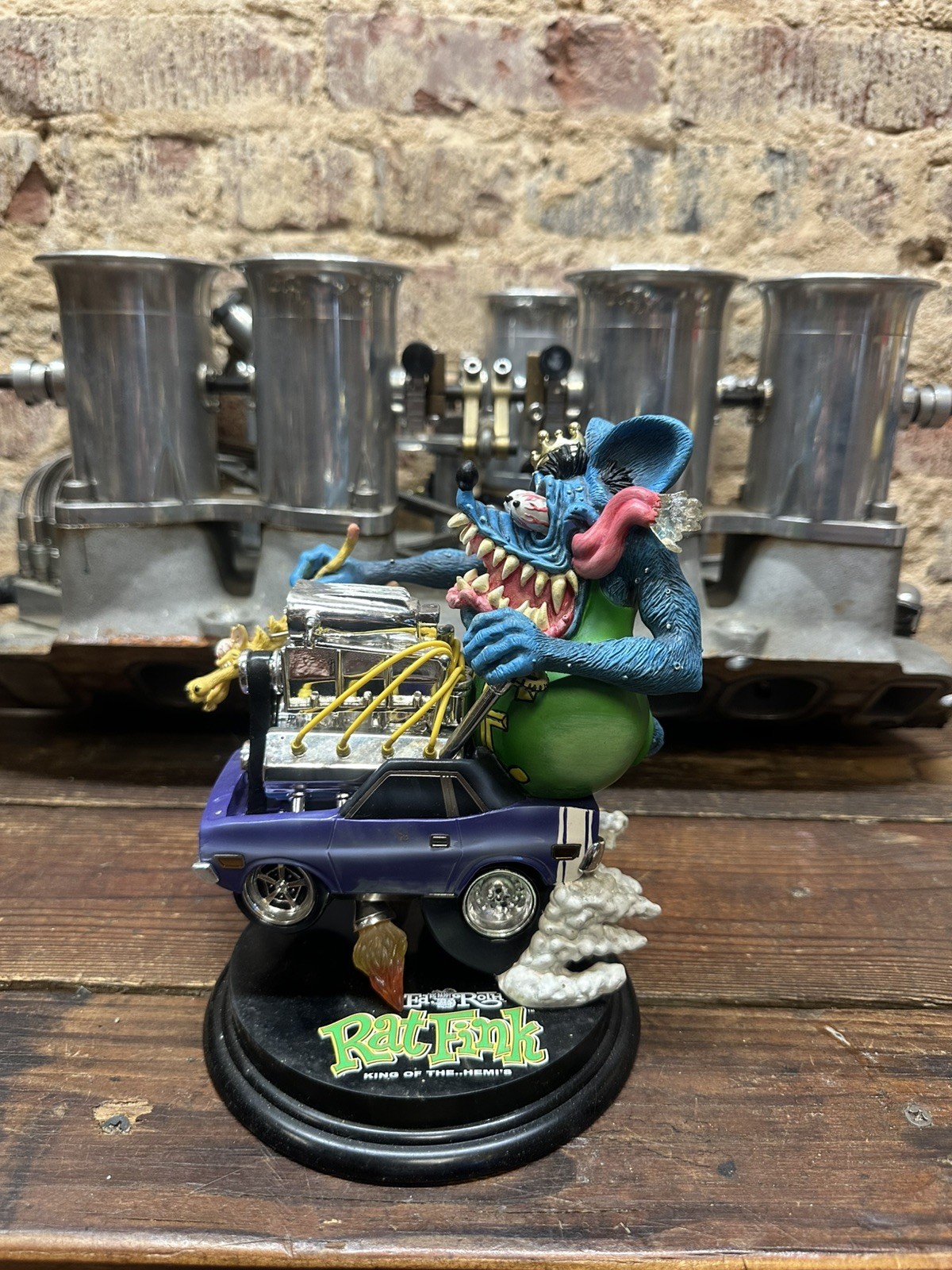 DANBURY MINT RAT FINK KING OF THE HEMI'S SCLUPTURE BIG DADDY ROTH COMPLETE