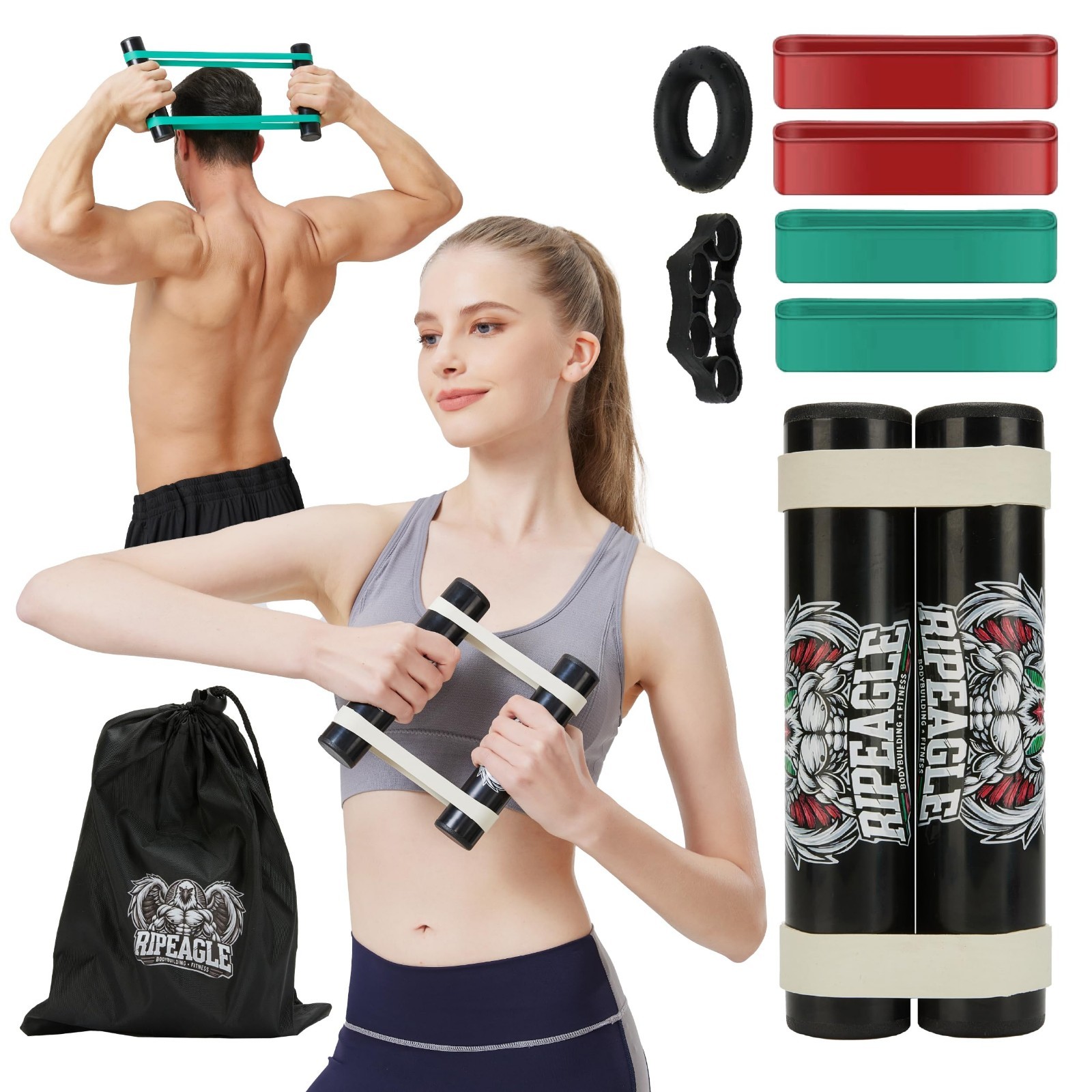 Rip Stick Workout Equipment - Adjustable Resistance Bands, Portable Upper Body E