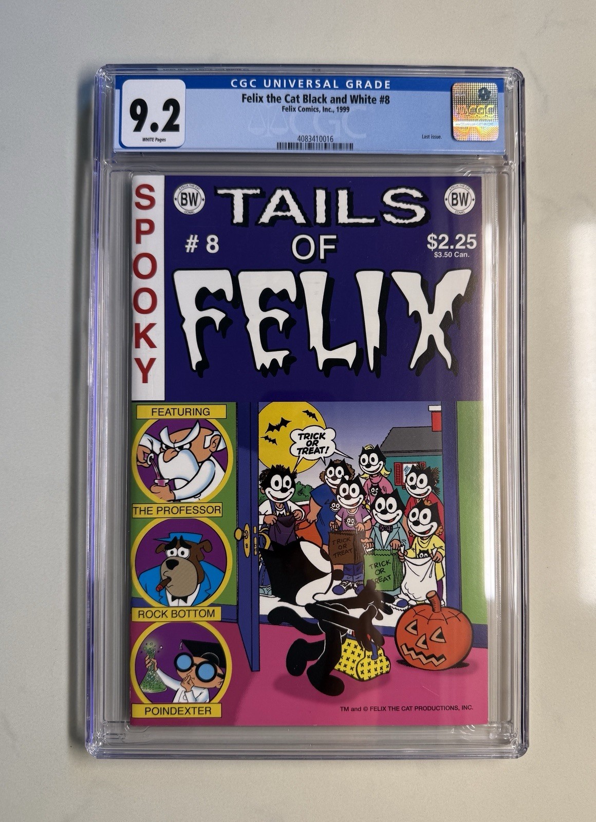 Felix the Cat 8 1999 CGC 9.2 White Pages Vintage Classic Cartoon Animation Key