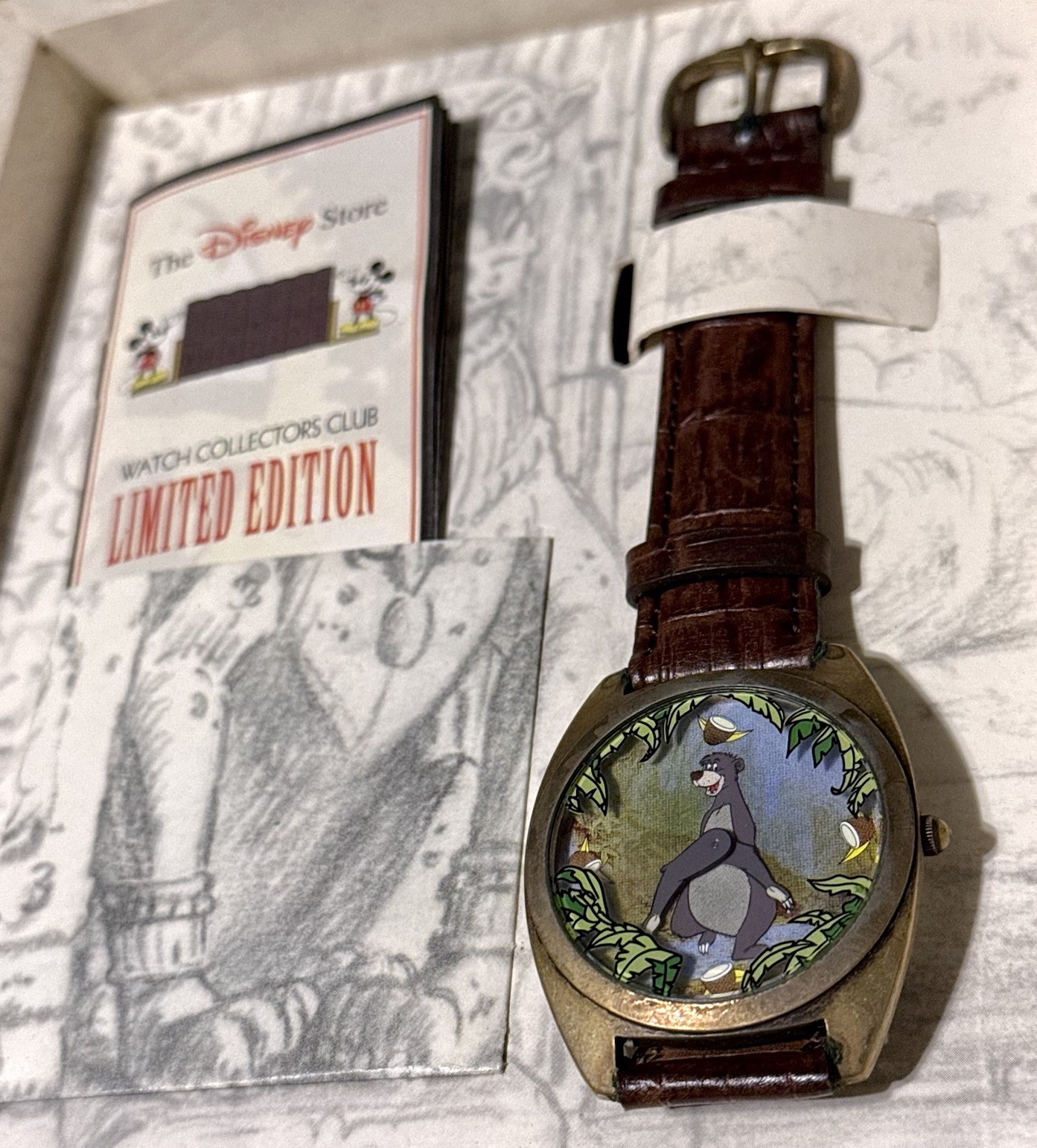 Vintage 1993 Disney Jungle Book Baloo Fossil Watch LE 4388/7500 Series II NOS