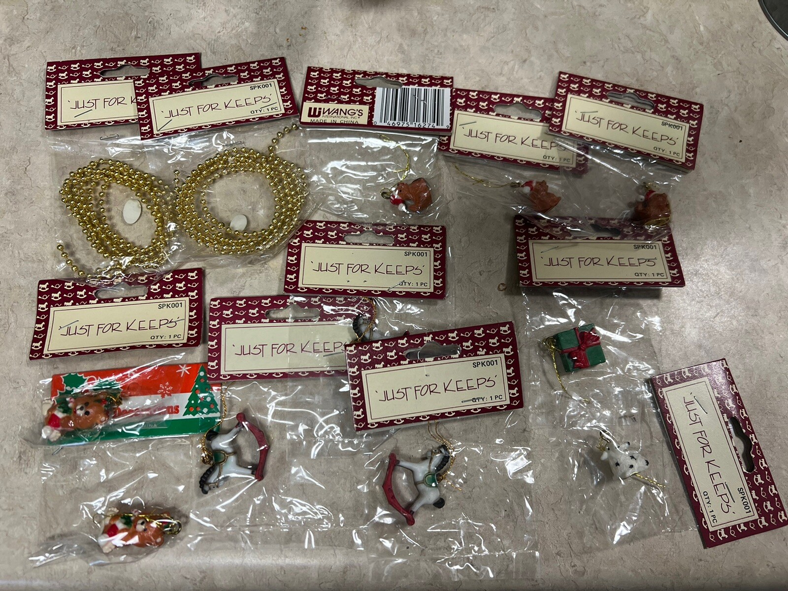 VTG WANG'S INTERNATIONAL Ornaments JUST FOR KEEPS Christmas LOT OF 12