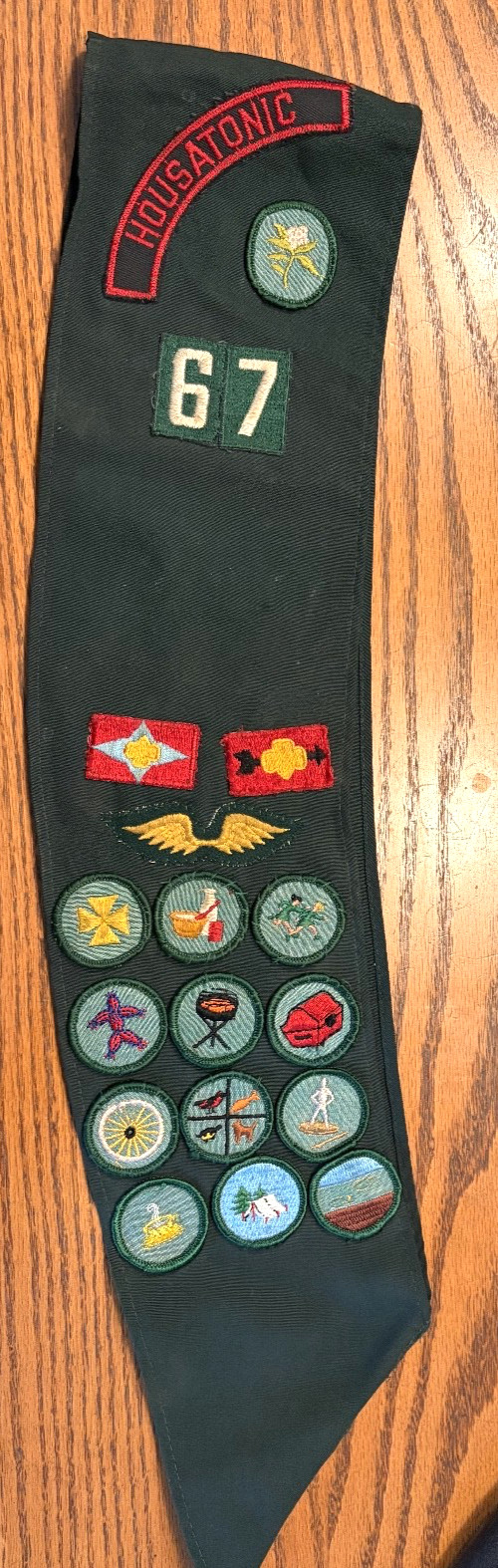 Vintage Girl Scout Junior Badge Sash 1960’s-70’s  - Troop 67- Trumbull, CT