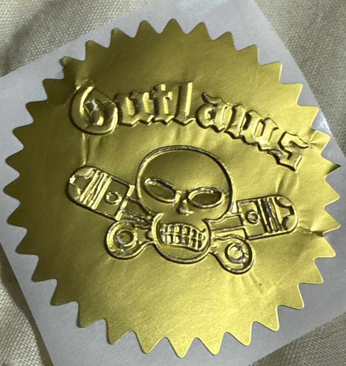 Lot Of (10) 2” “ OUTLAWS MC CLUB”Gold Embossed Certificates ,Seals
