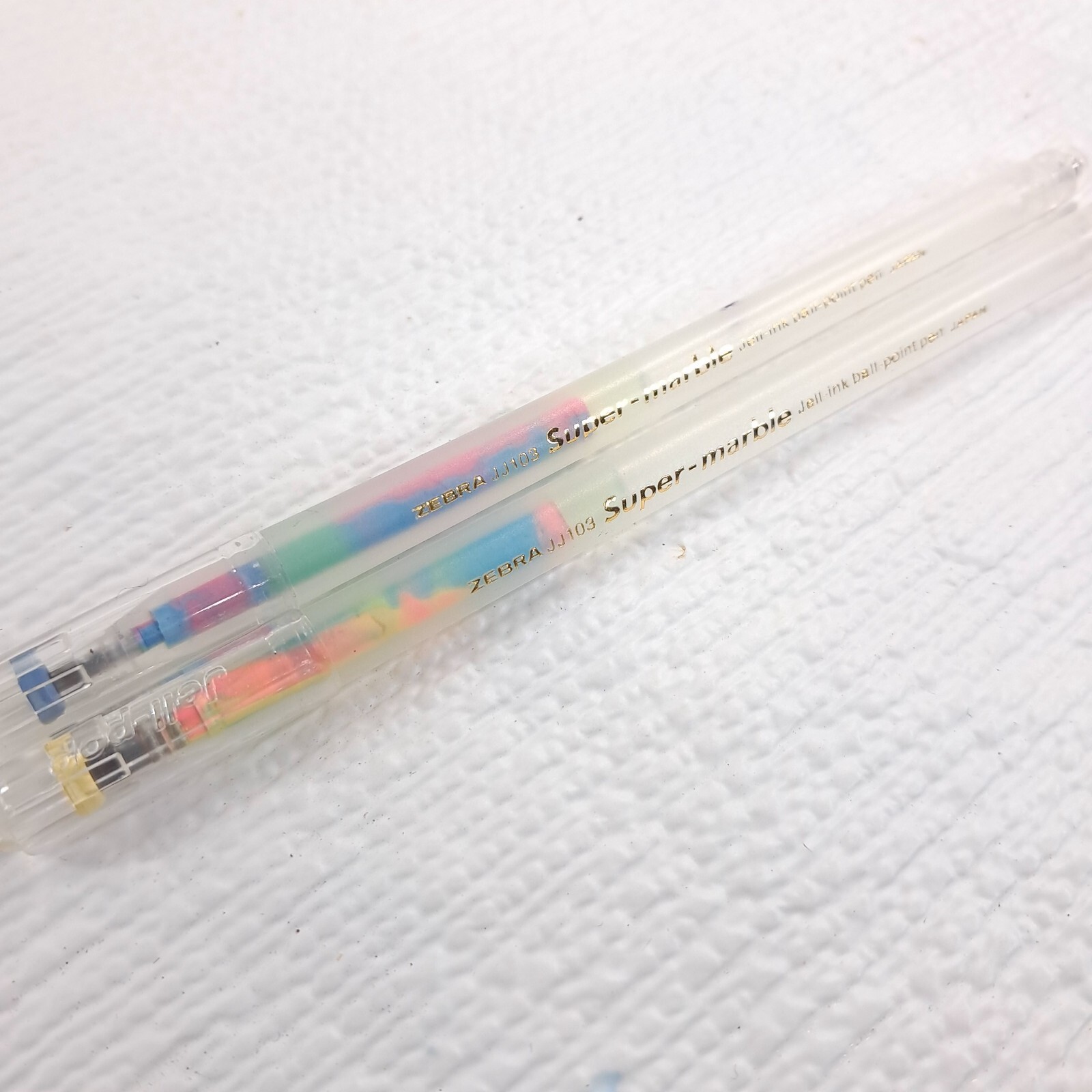 Vintage Zebra Super Marble Colorful Swirl Gel Ink Pen set 2 pastel DO NOT WORK