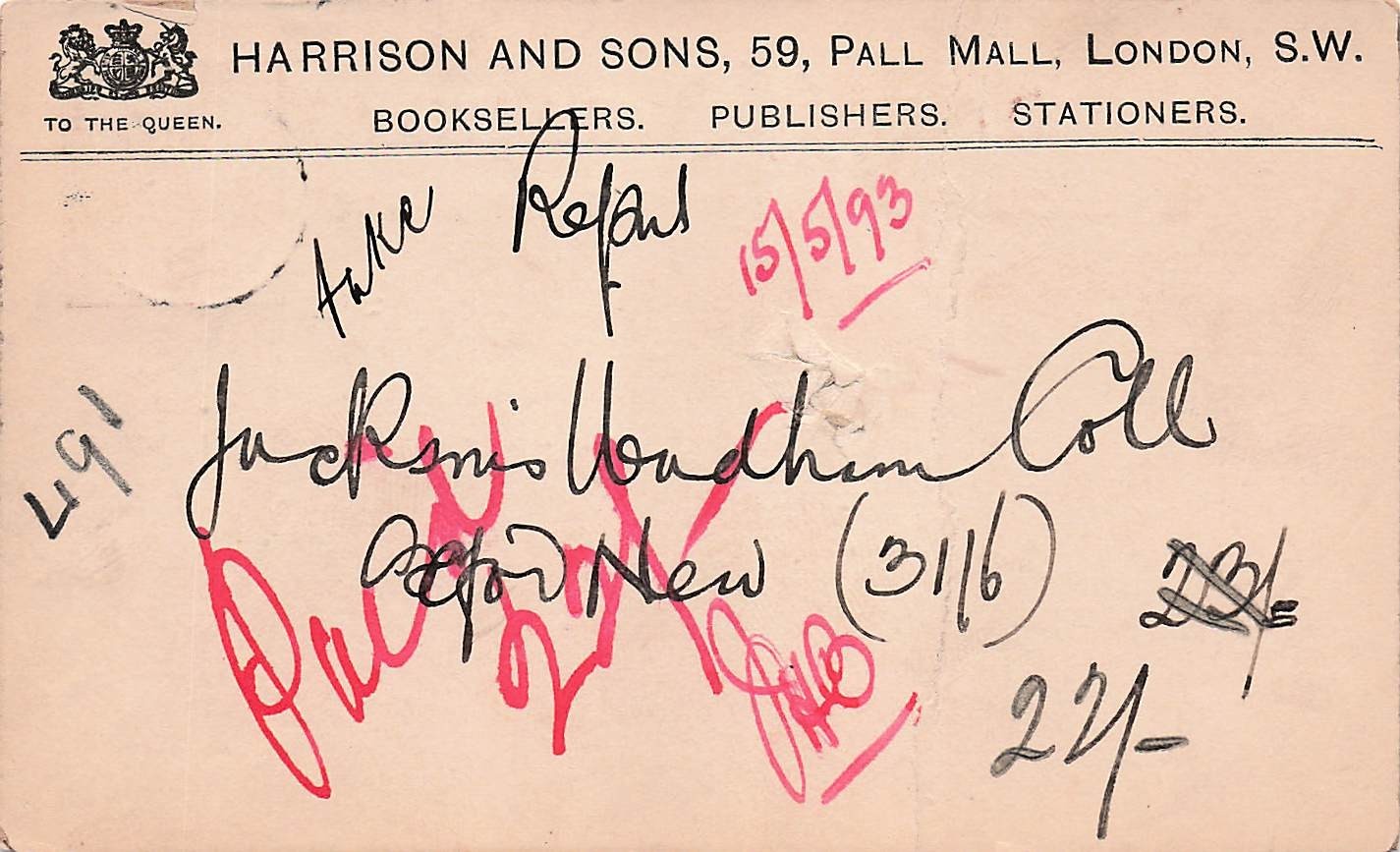 Harrison and Sons Booksellers London Queen Victoria Stamp 3x5\