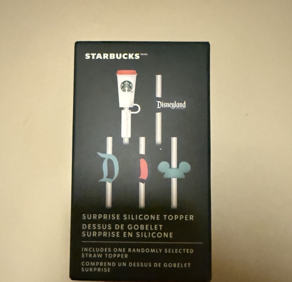 Disney Starbucks Disneyland Surprise Silicone Straw Topper Mystery Box 2026 NEW