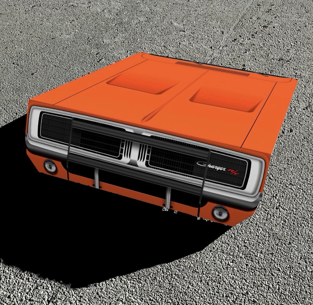 WOW Curved  1969 Dodge Charger Hood Front View Style Sign