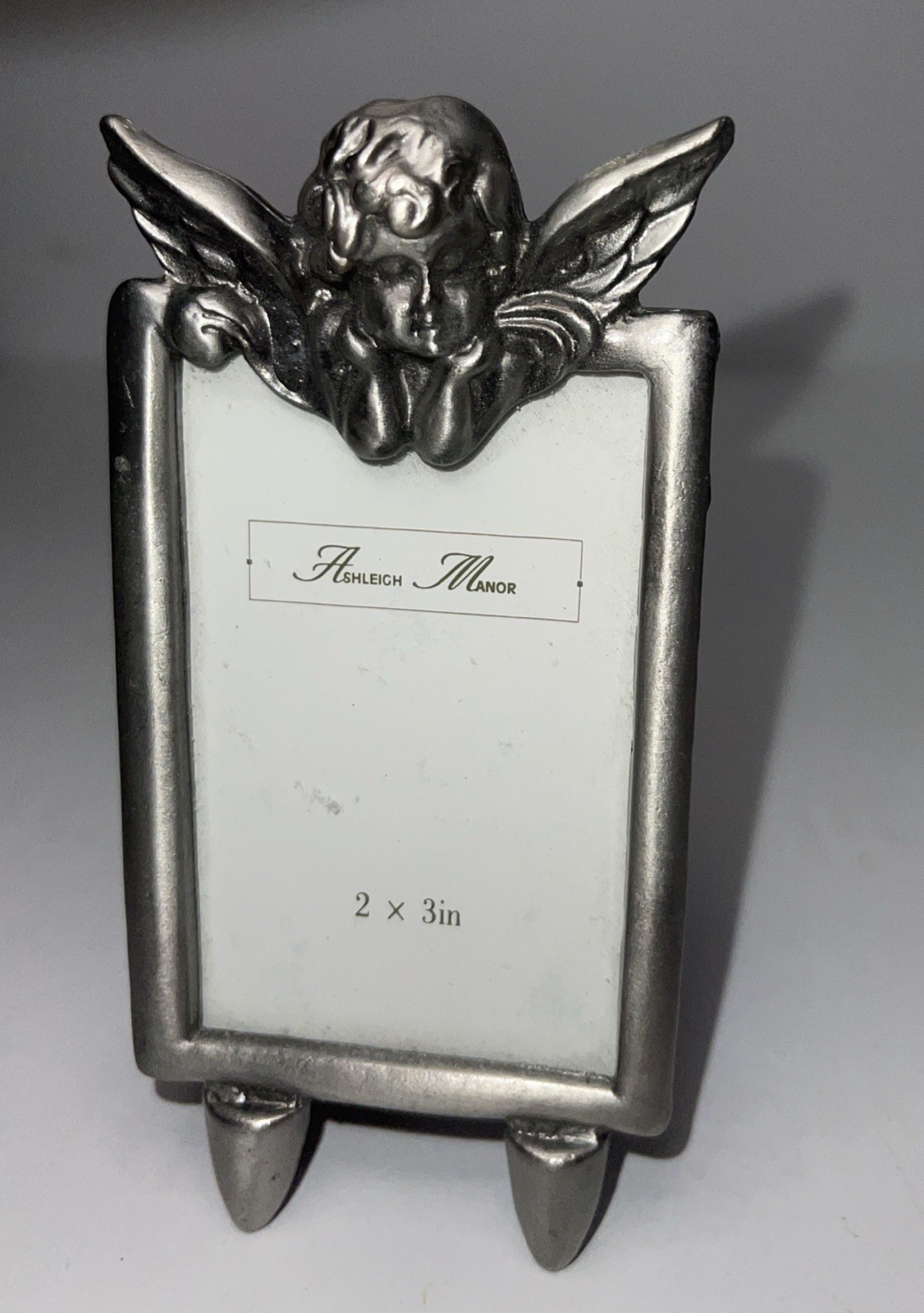 Cherub Picture Frame Ashleigh Manor Ornate Silver Tone Cast Metal Rococo Style