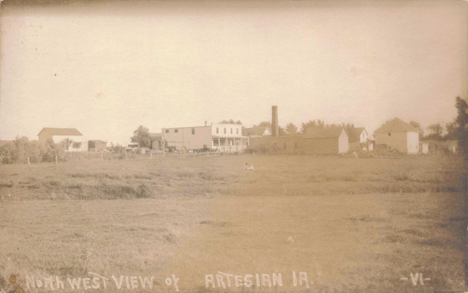 RPPC Artesian Iowa Bremer County North West View No. VI Real Photo Postcard