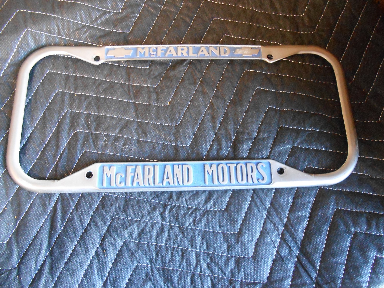 Vintage Rare 40s 50s McFARLAND CHEVROLET Motors Dealer License Plate Frame 