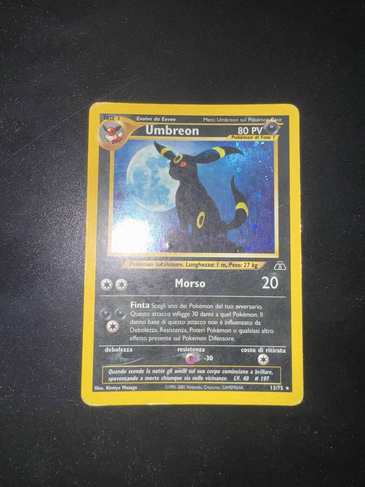 Umbreon 13/75 HOLO Neo Discovery moonbreon pokemon no zard no psa