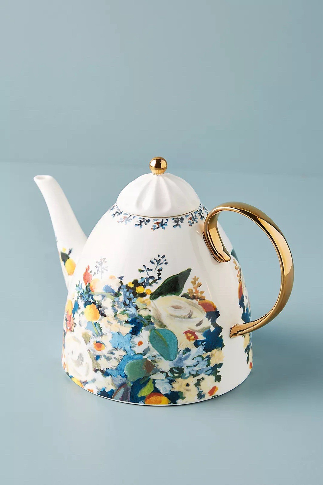 Anthropologie Botanica Teapot *New In box* Floral Classic Vintage Handpainted